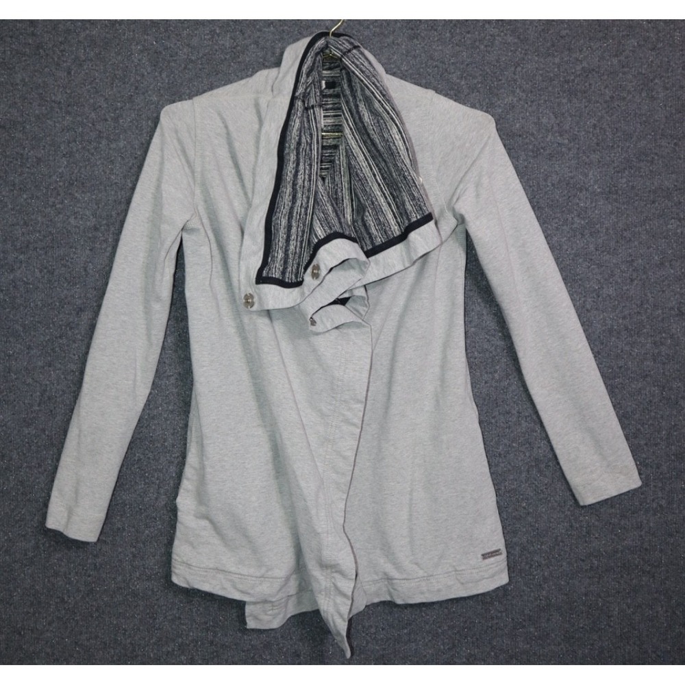 Lululemon Wrap Jacket Women 4 Gray Savasana Sweater Snap‎ Button Athleisure EUC